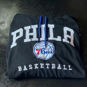 NBA 76ers Black Hoodie with Blue Accents